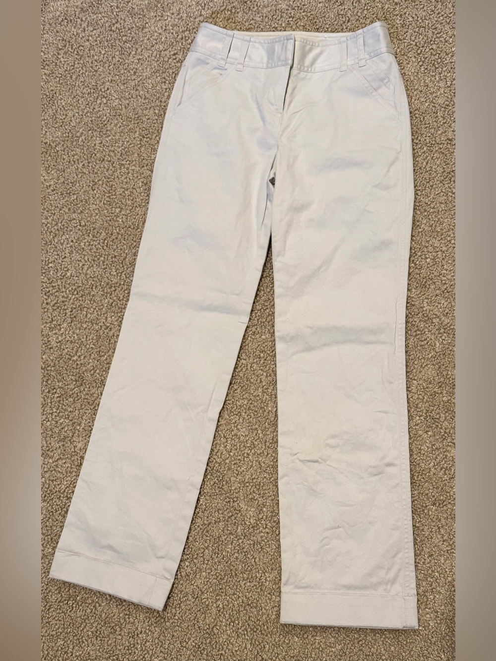LOFT Petites Light Khaki Classic Straight Pants